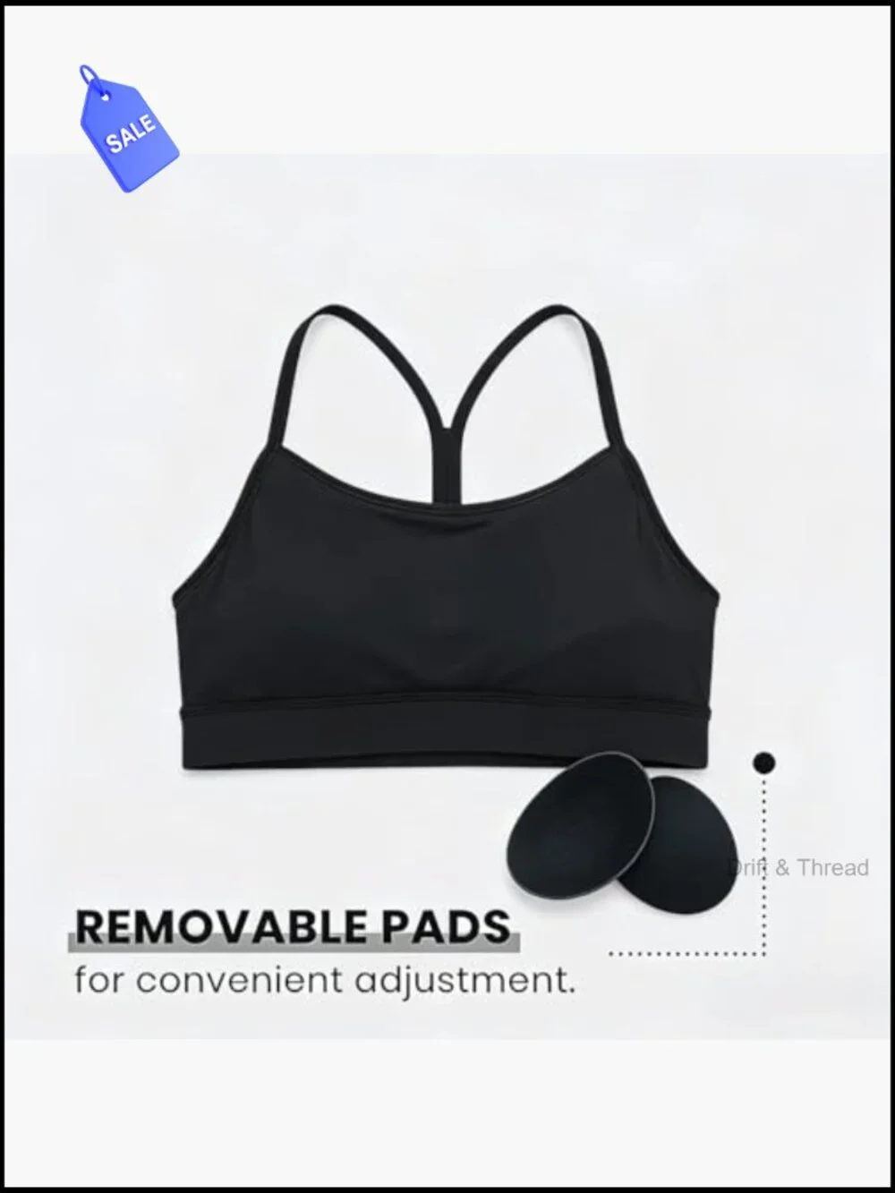 Racerback Y-Back Sports Bra Medium Support Padded Low Impact Yoga Pilates Gym